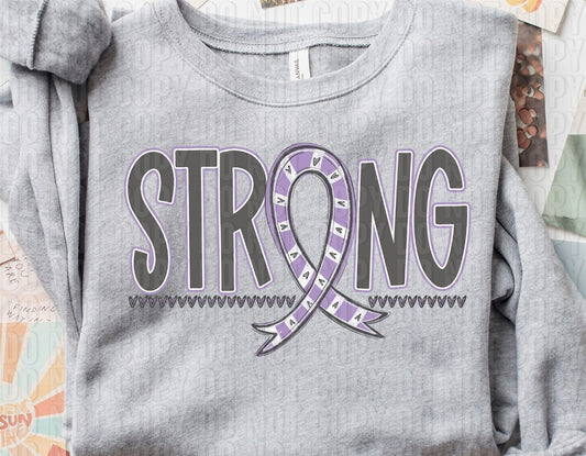 Strong Awareness Ribbon Orchid DTF Transfer