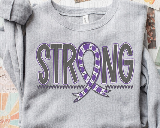 Strong Awareness Ribbon Purple DTF Transfer