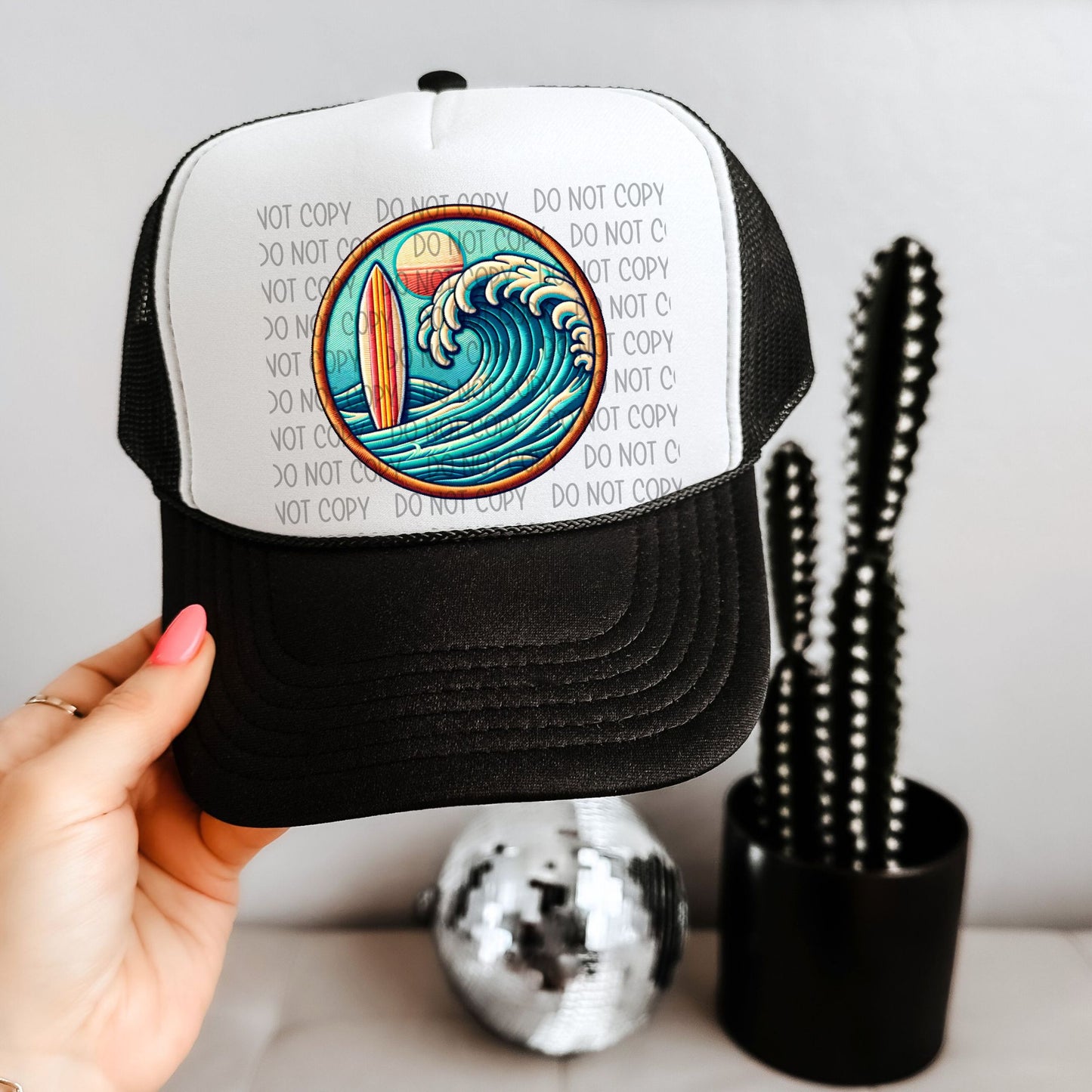 Surfin Waves Hat Patch DTF Transfer