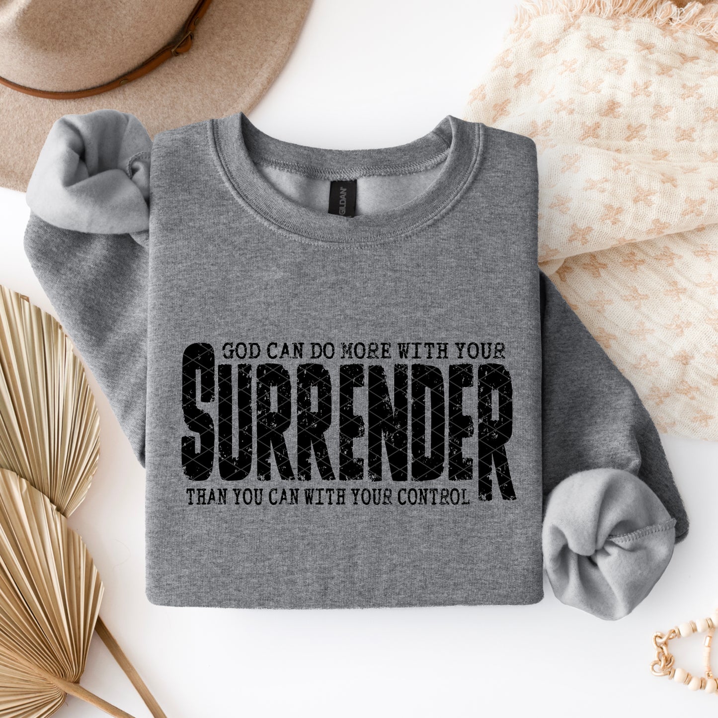 Surrender Black Font DTF Transfer