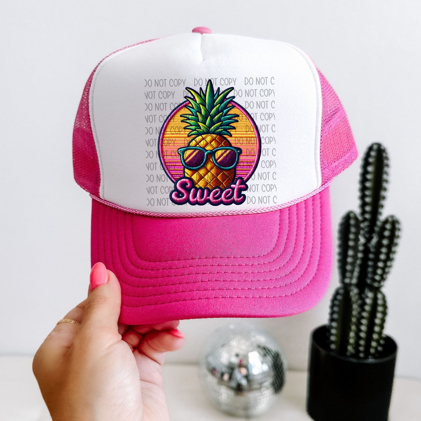 Sweet Pineapple Hat Patch DTF Transfer