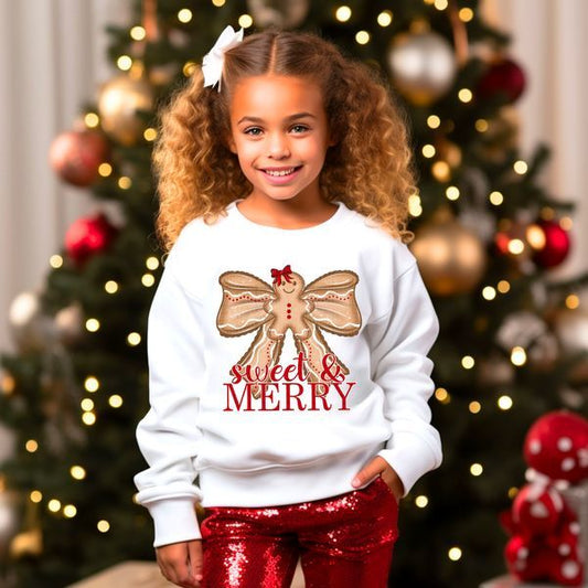 Sweet & Merry Gingerbread Bow DTF Transfer