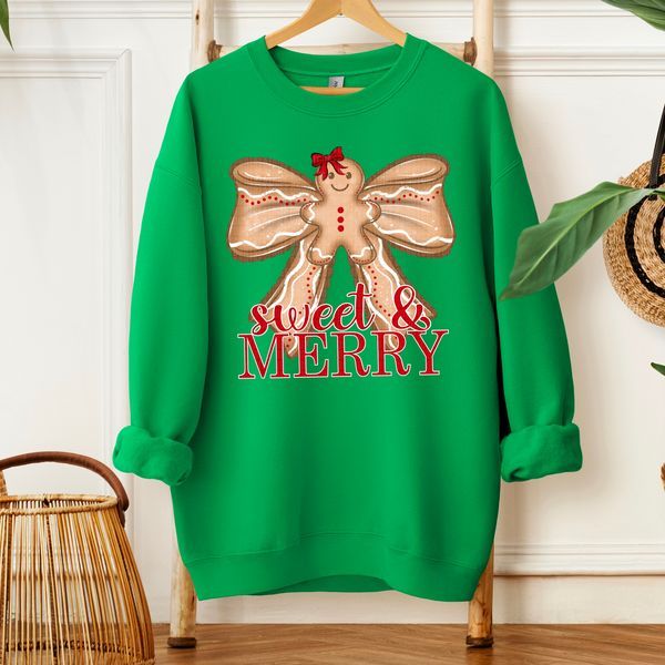 Sweet & Merry Gingerbread Bow DTF Transfer