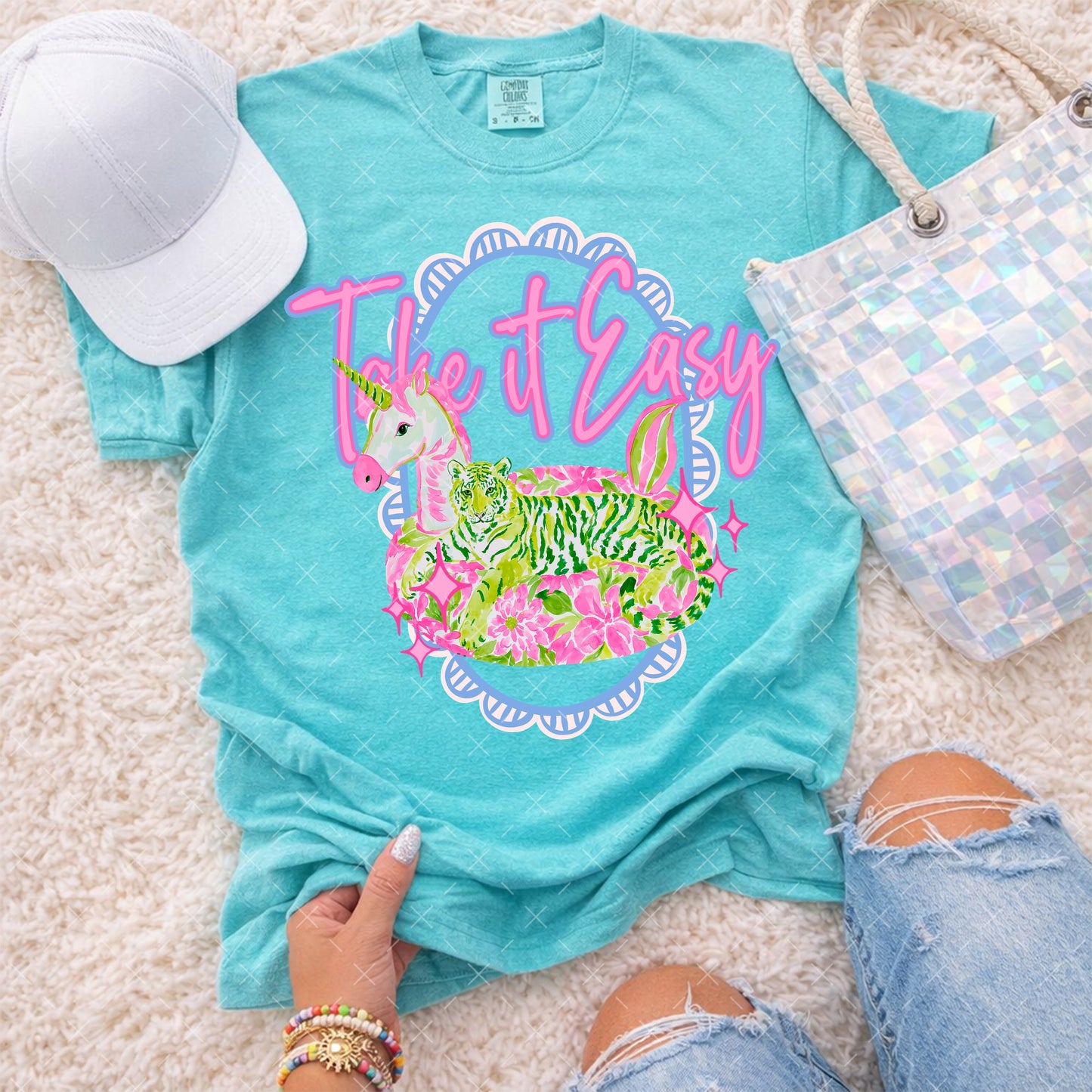 Take It Easy Unicorn & Tiger DTF Transfer