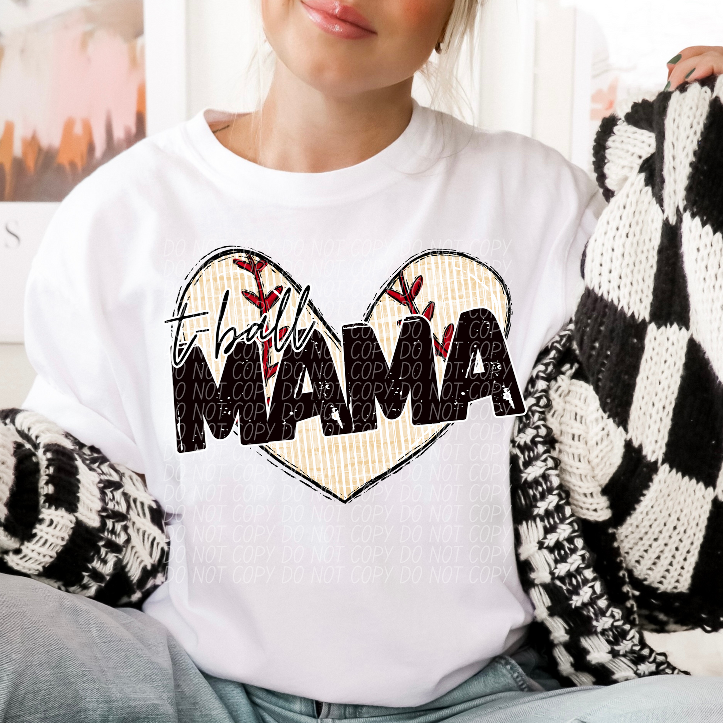 T-Ball Mama Heart DTF Transfer