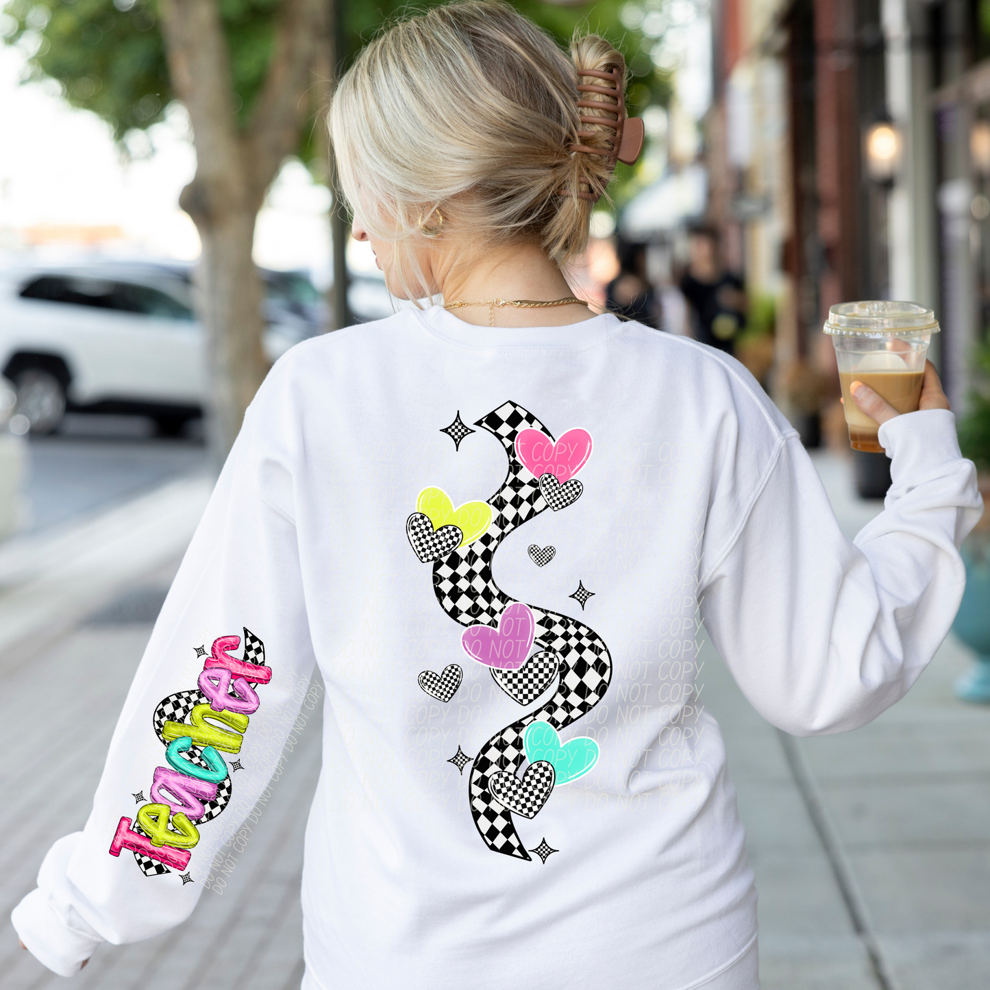 Teacher Bright Checker DTF Transfer