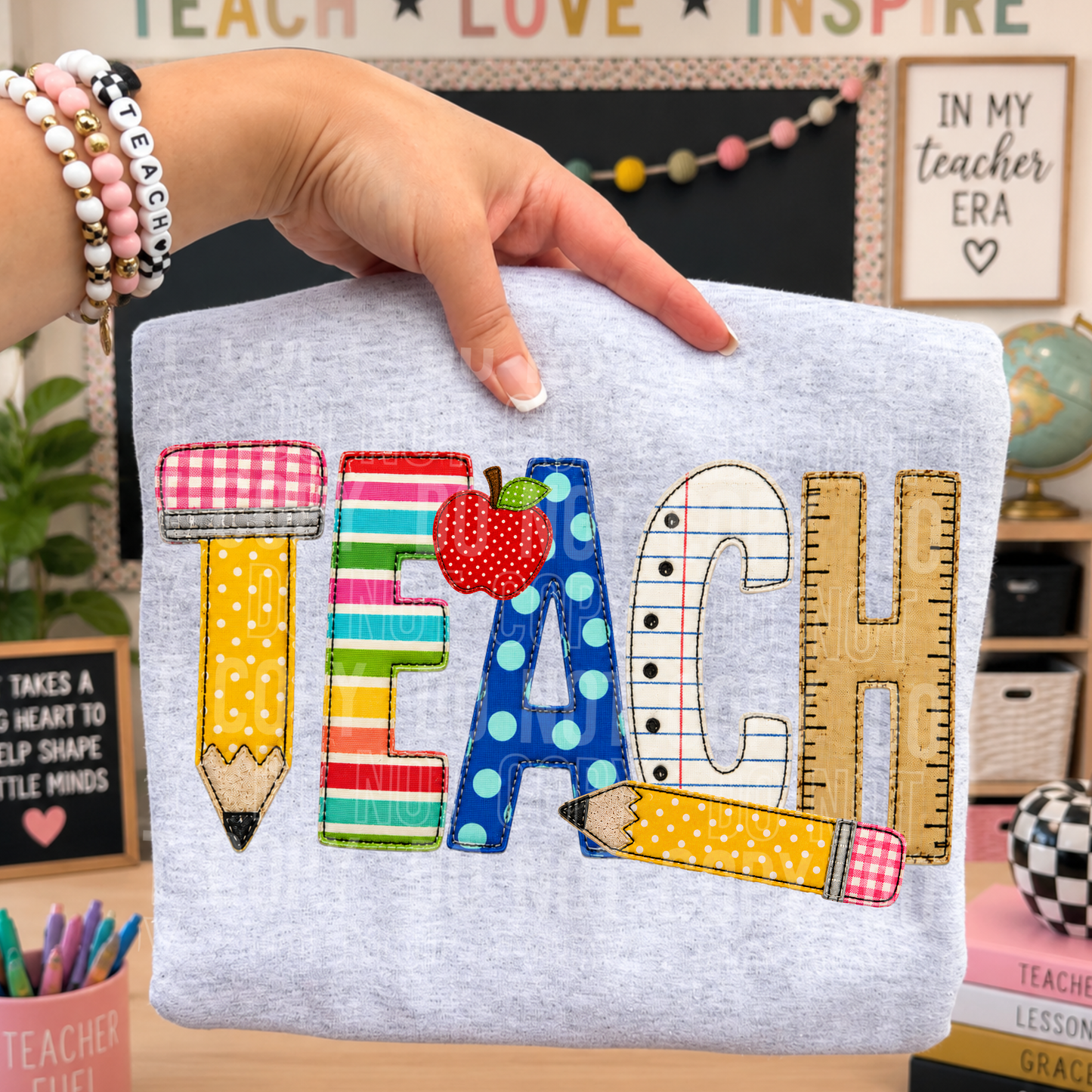 Teach Faux Embroidery DTF Transfer