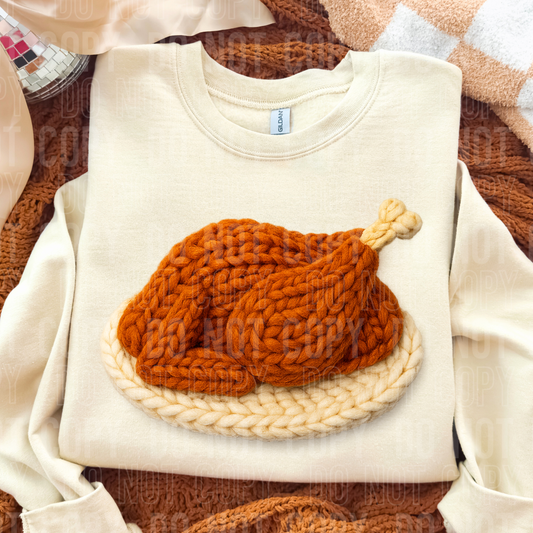 Thanksgiving Turkey Yarn Faux DTF Transfer