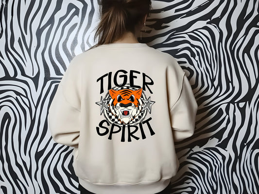 TIGER MASCOT SPIRIT  CHECKER CIRCLE SAG DTF Transfer