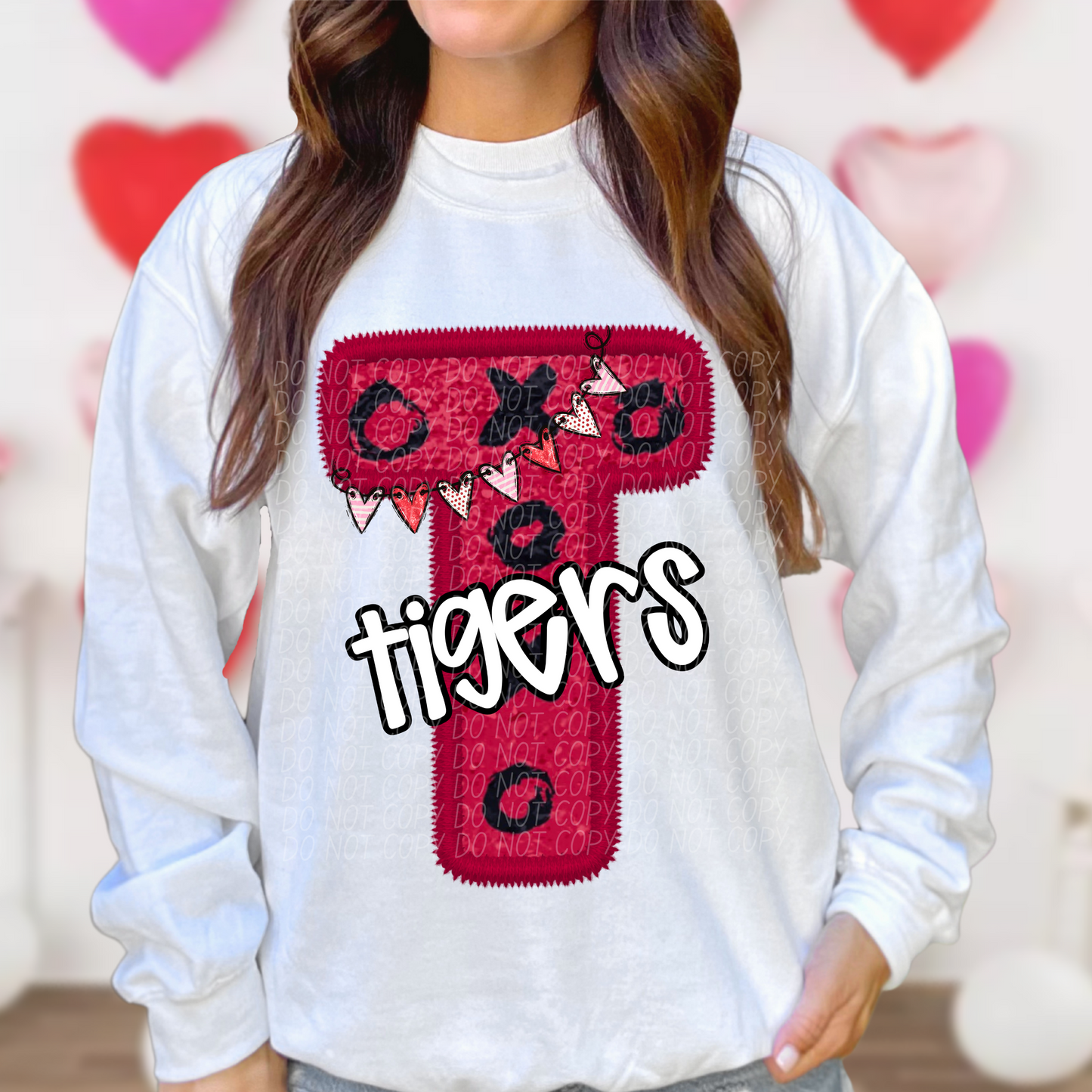 Tigers Valentine School Spirit DTF Transfer