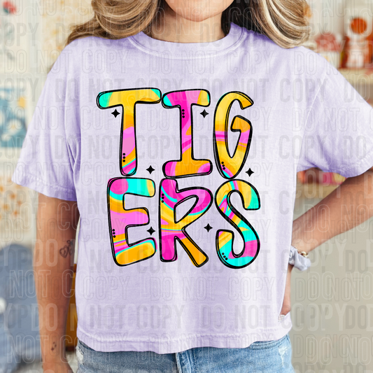 Tigers Colorful Mascot DTF Transfer