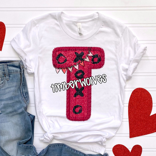 Timberwolves Valentine School Spirit DTF Transfer
