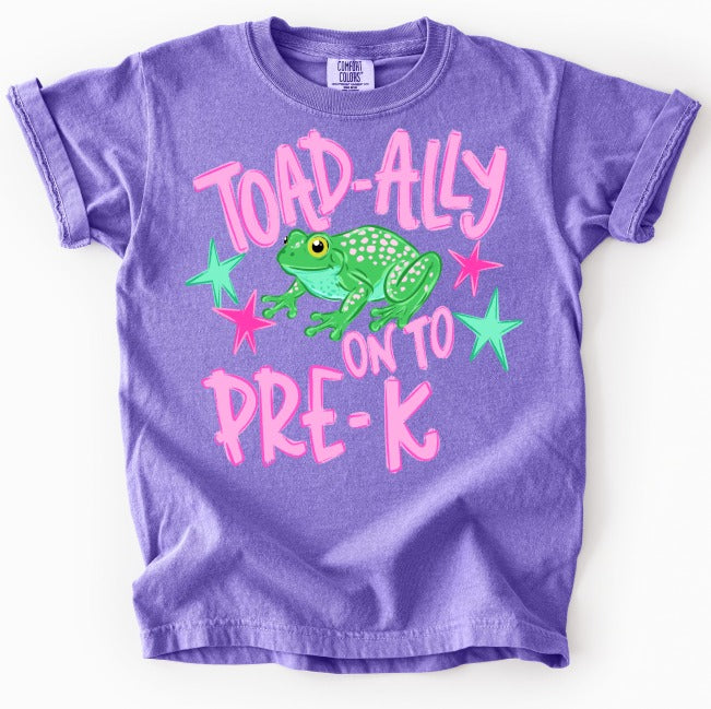 Toad-ally Onto Pre-K Girl DTF Transfer