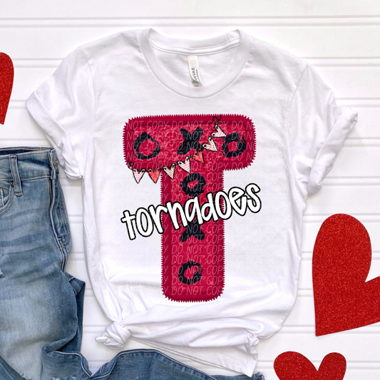 Tornadoes Valentine School Spirit DTF Transfer