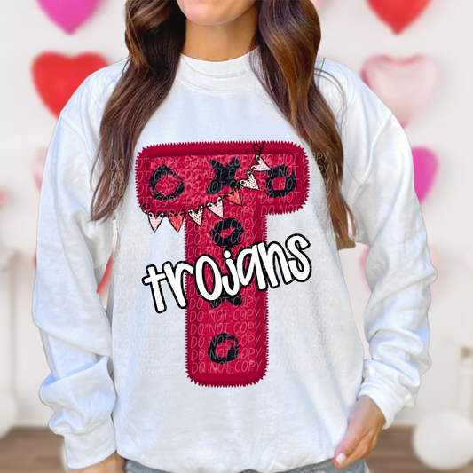 Trojans Valentine School Spirit DTF Transfer