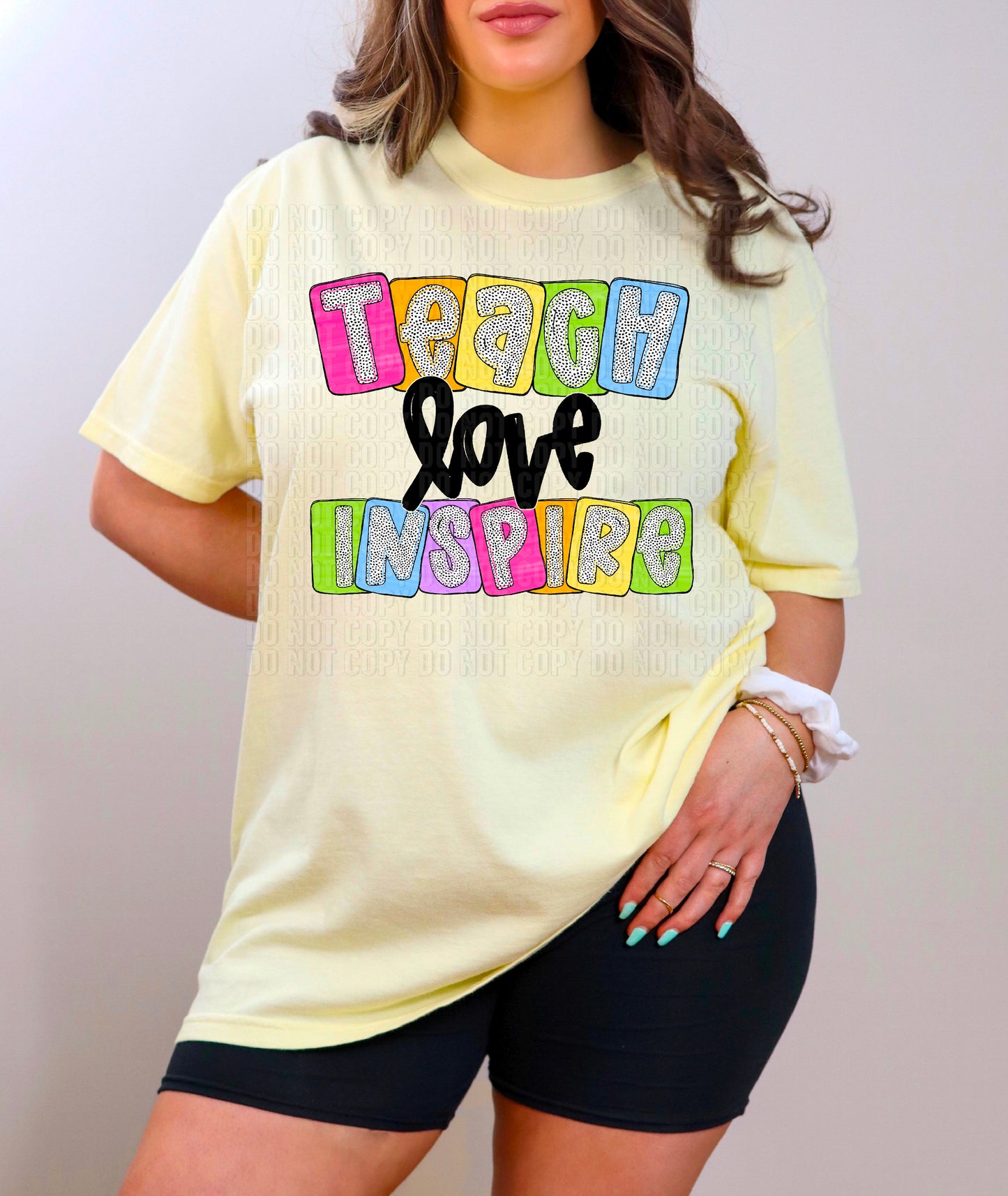 Teach Love Inspire Springy Dots DTF Transfer