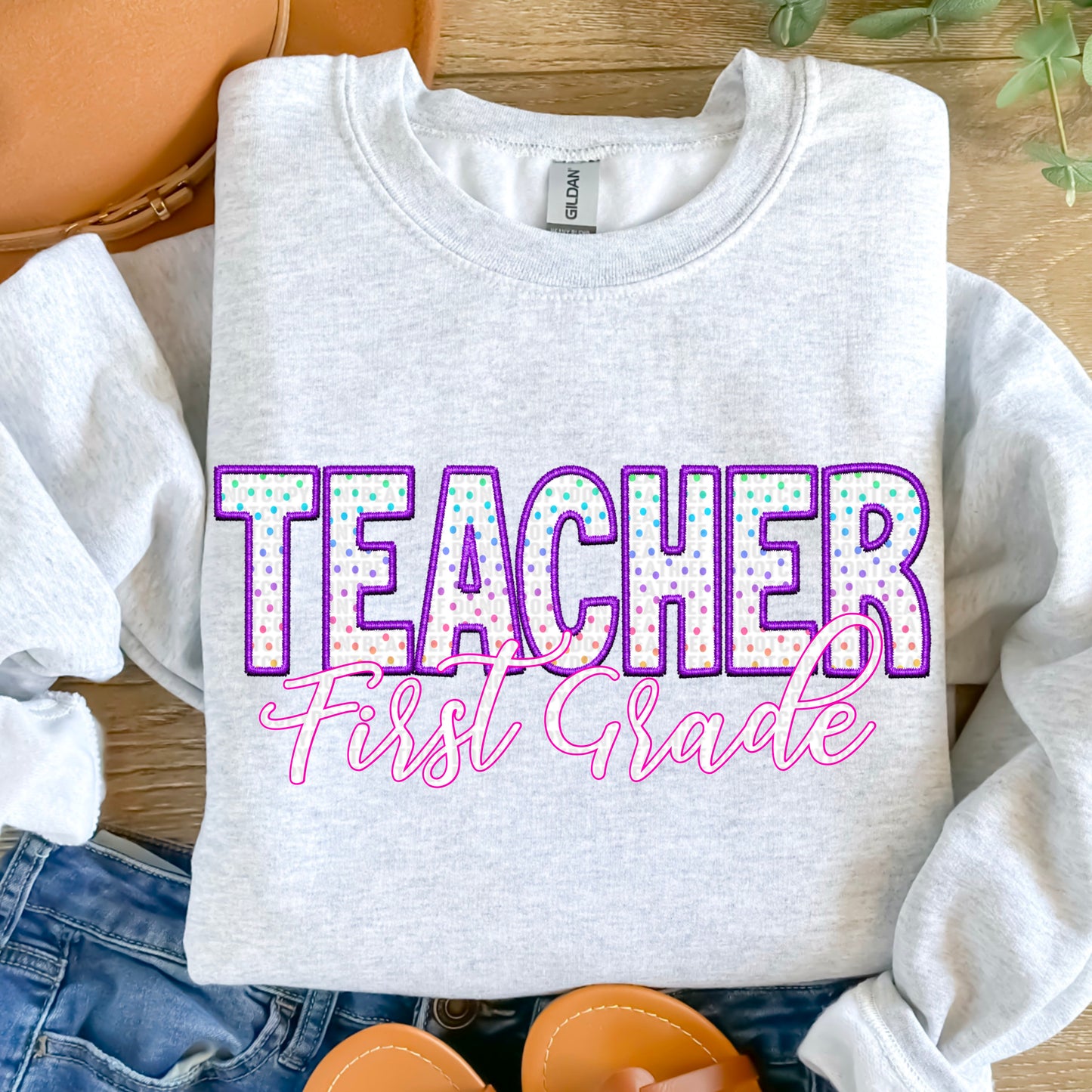 Teacher 1st Grade Faux DTF Transfer