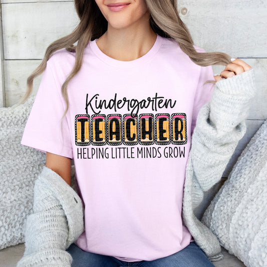 Kindergarten Teacher Boxy Checkered DTF Transfer