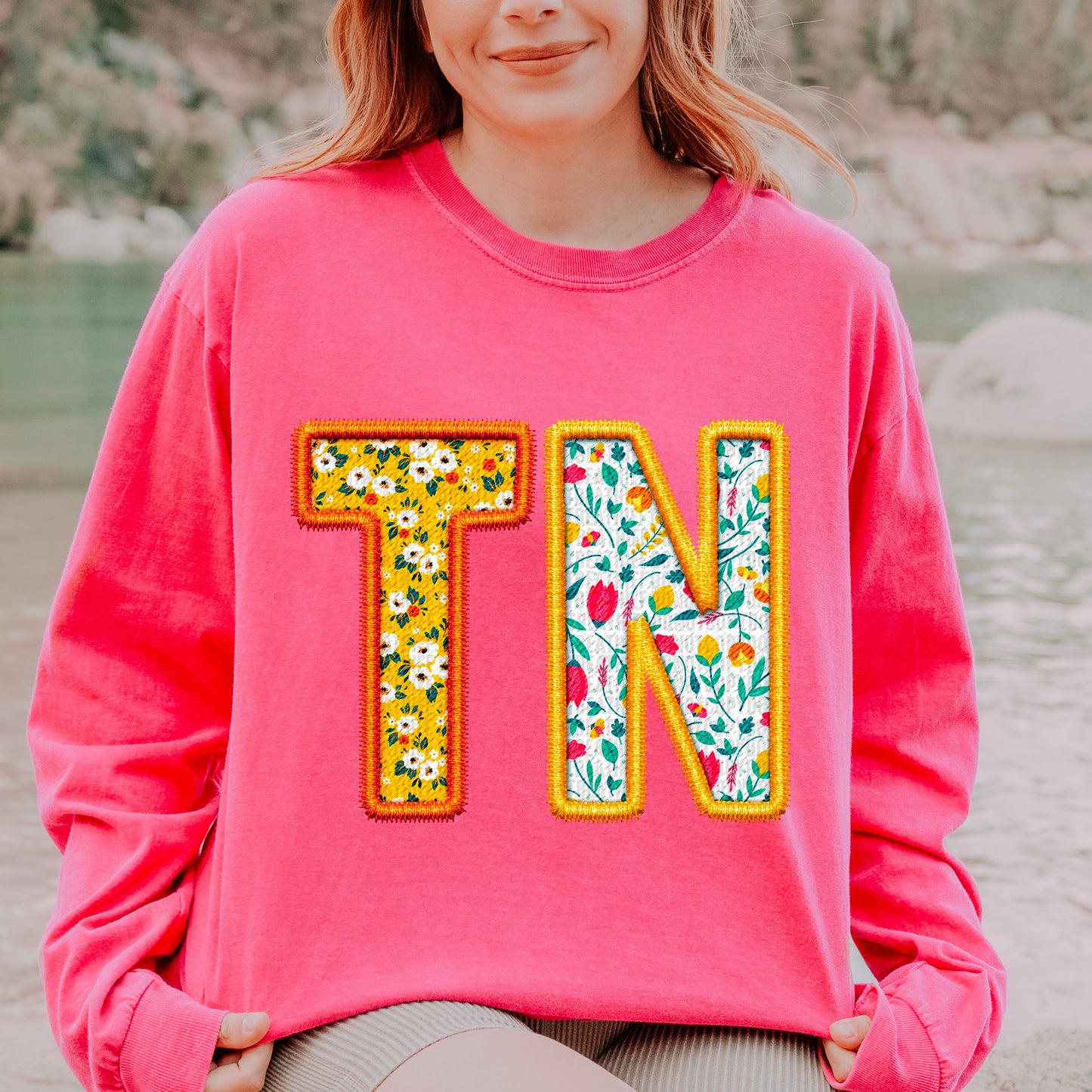 TN Spring Embroidery Faux DTF Transfer