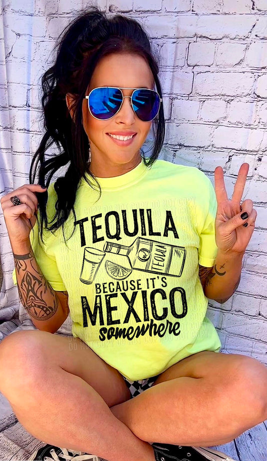 Tequila Because It's Mexico Somewhere DTF Transfer
