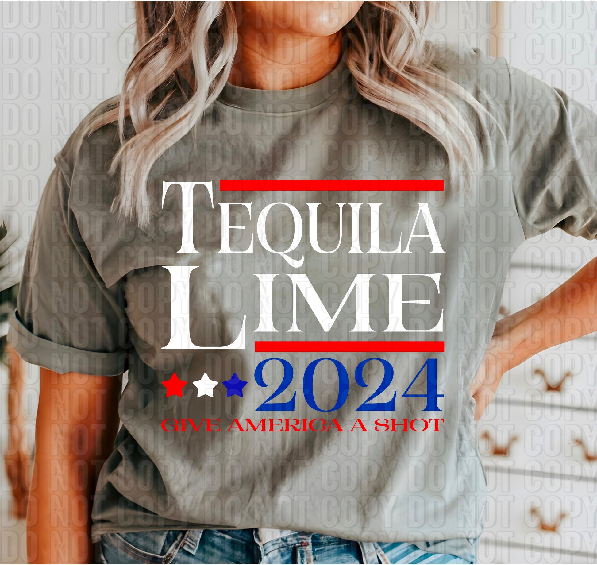 Tequlia Lime Give America A Shot 2024 DTF Transfer
