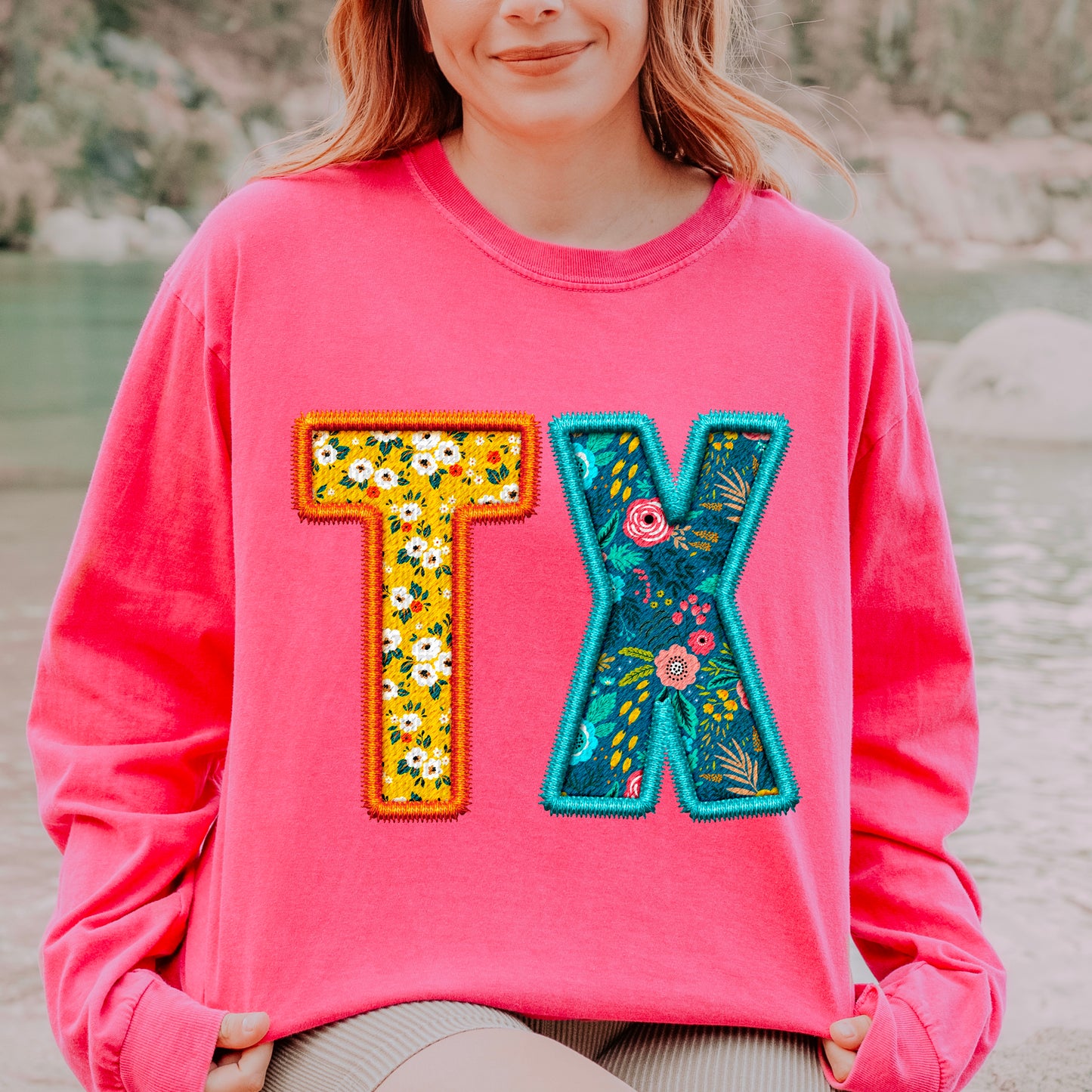 TX Spring Embroidery Faux DTF Transfer