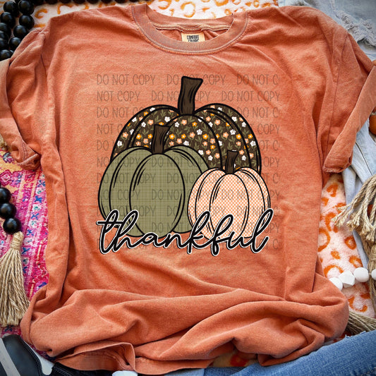 Fall Pumpkins Thankful DTF Transfer