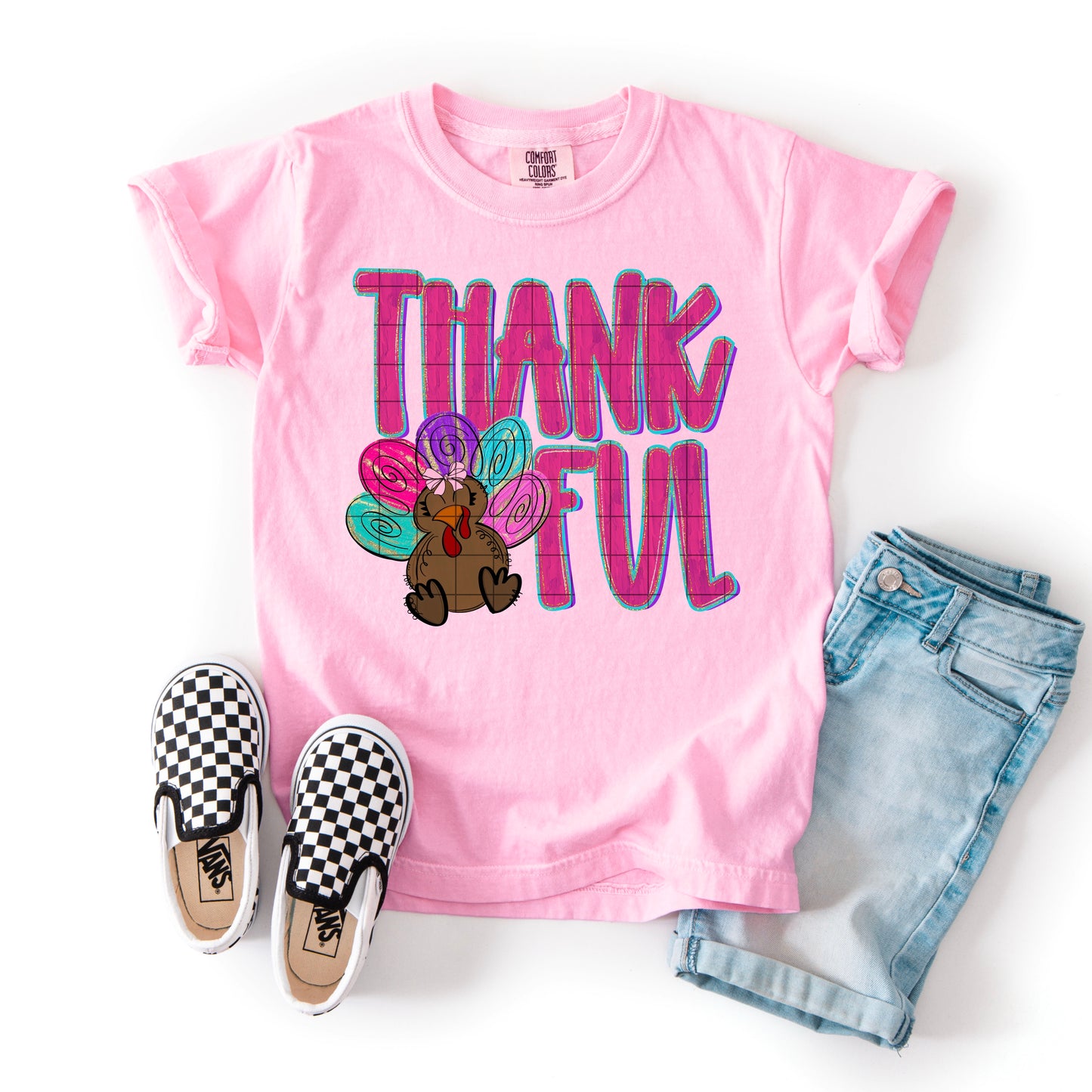 Thankful Girly Turkey DTF Transfer