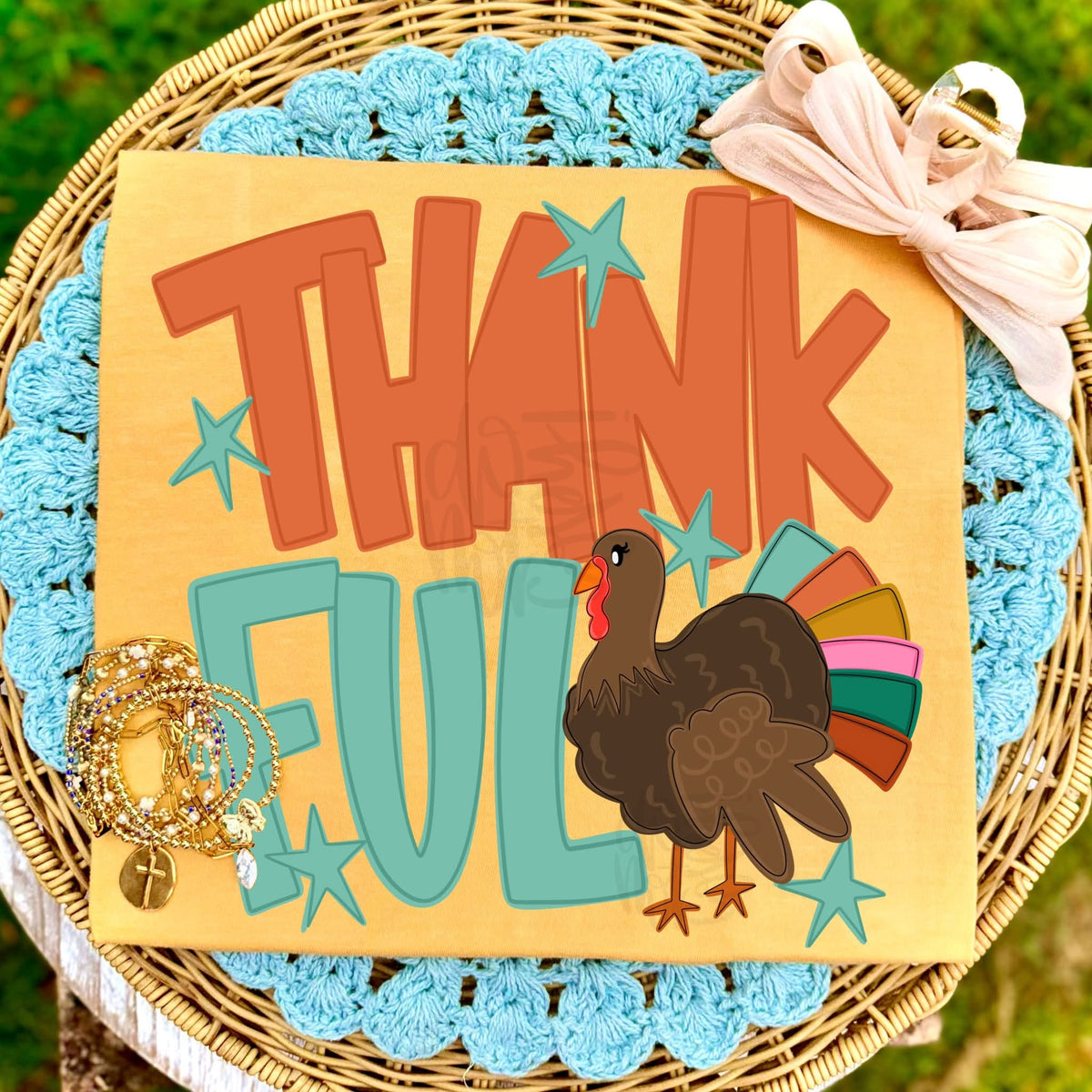 Preppy Thankful Turkey DTF Transfer