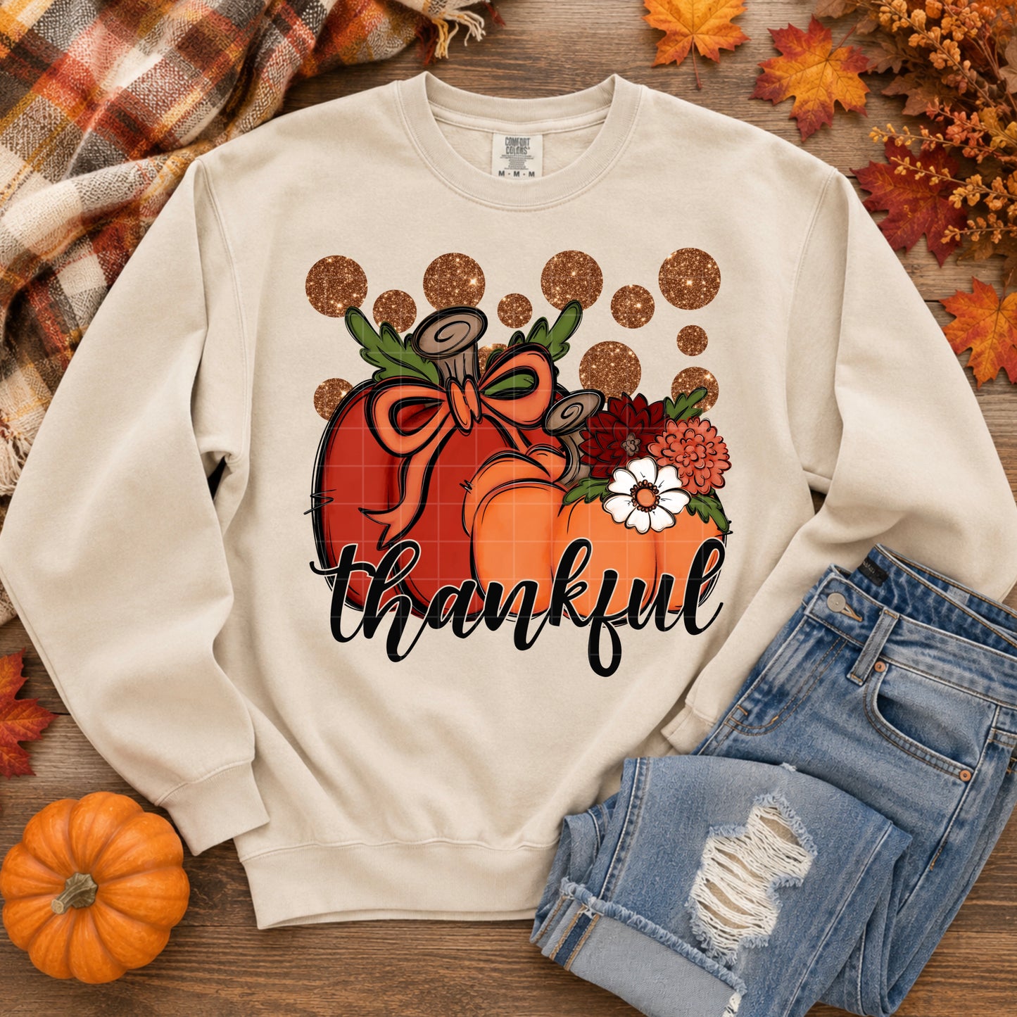 Thankful Pumpkins DTF Transfer