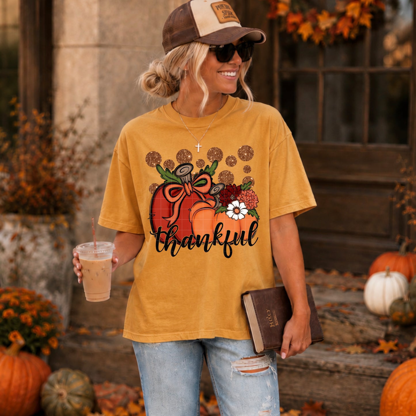 Thankful Pumpkins DTF Transfer