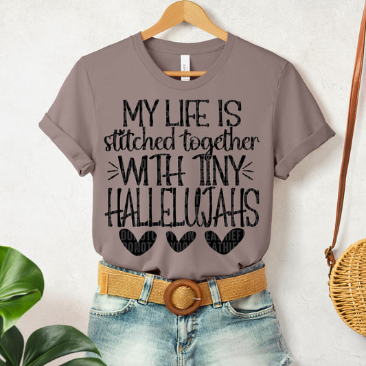 Tiny Hallelujahs Black Font DTF Transfer