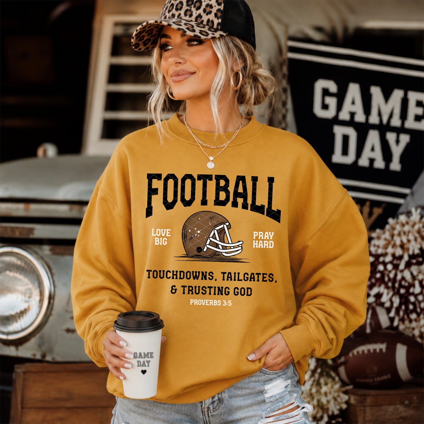 Touchdowns, Tailgates & Trusting God DTF Transfer