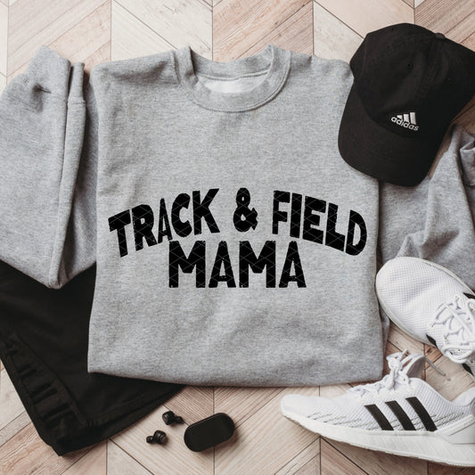 Track & Field Mama Black Font DTF Transfer