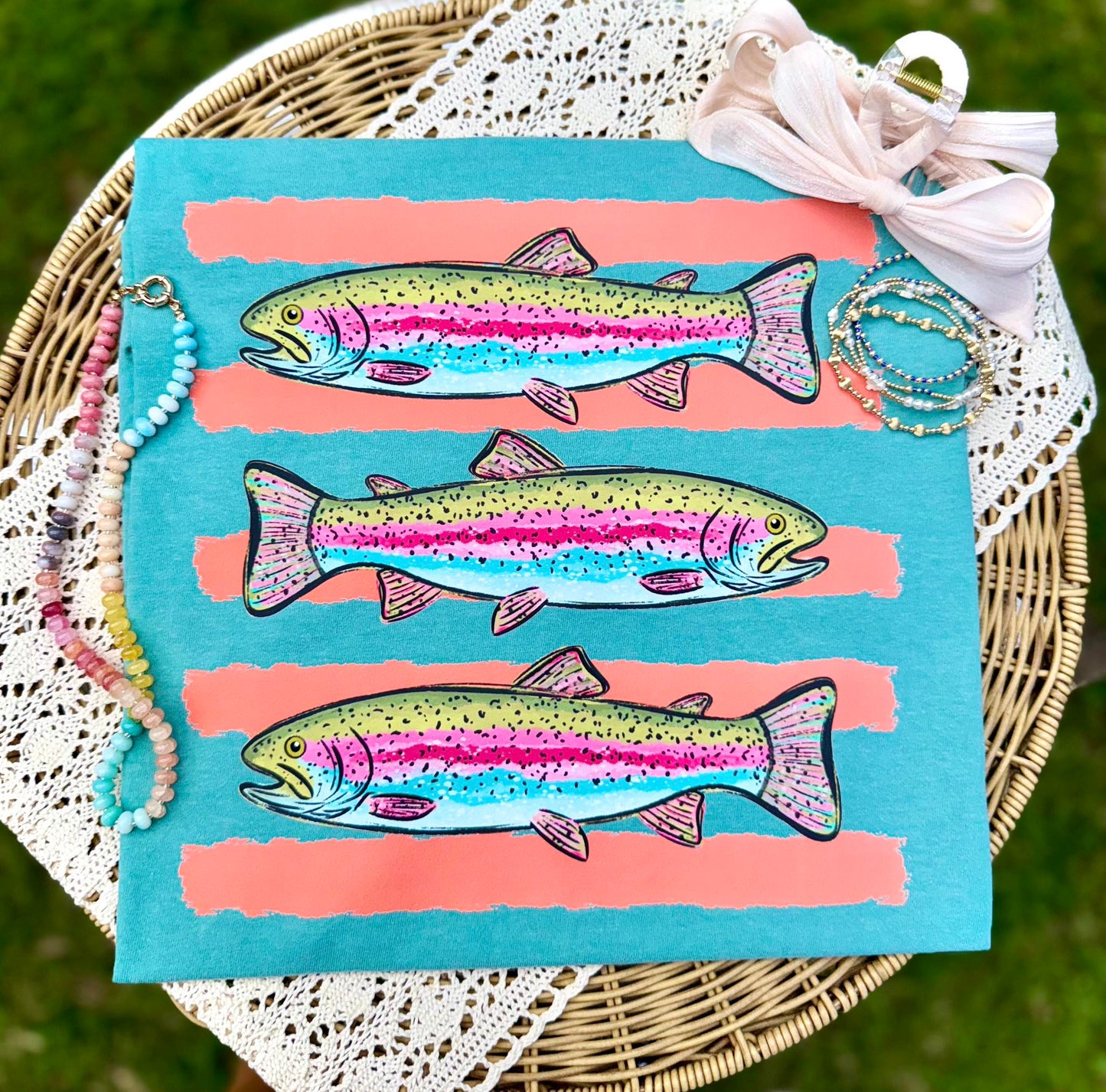 Trendy Trout Stripes DTF Transfer