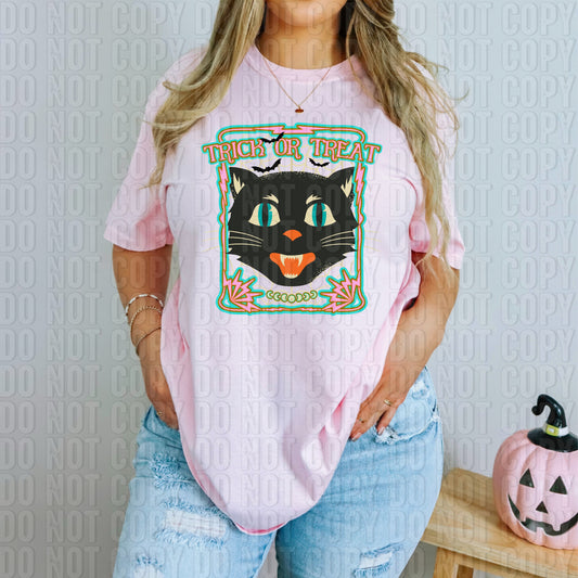 Trick Or Treat Black Cat DTF Transfer