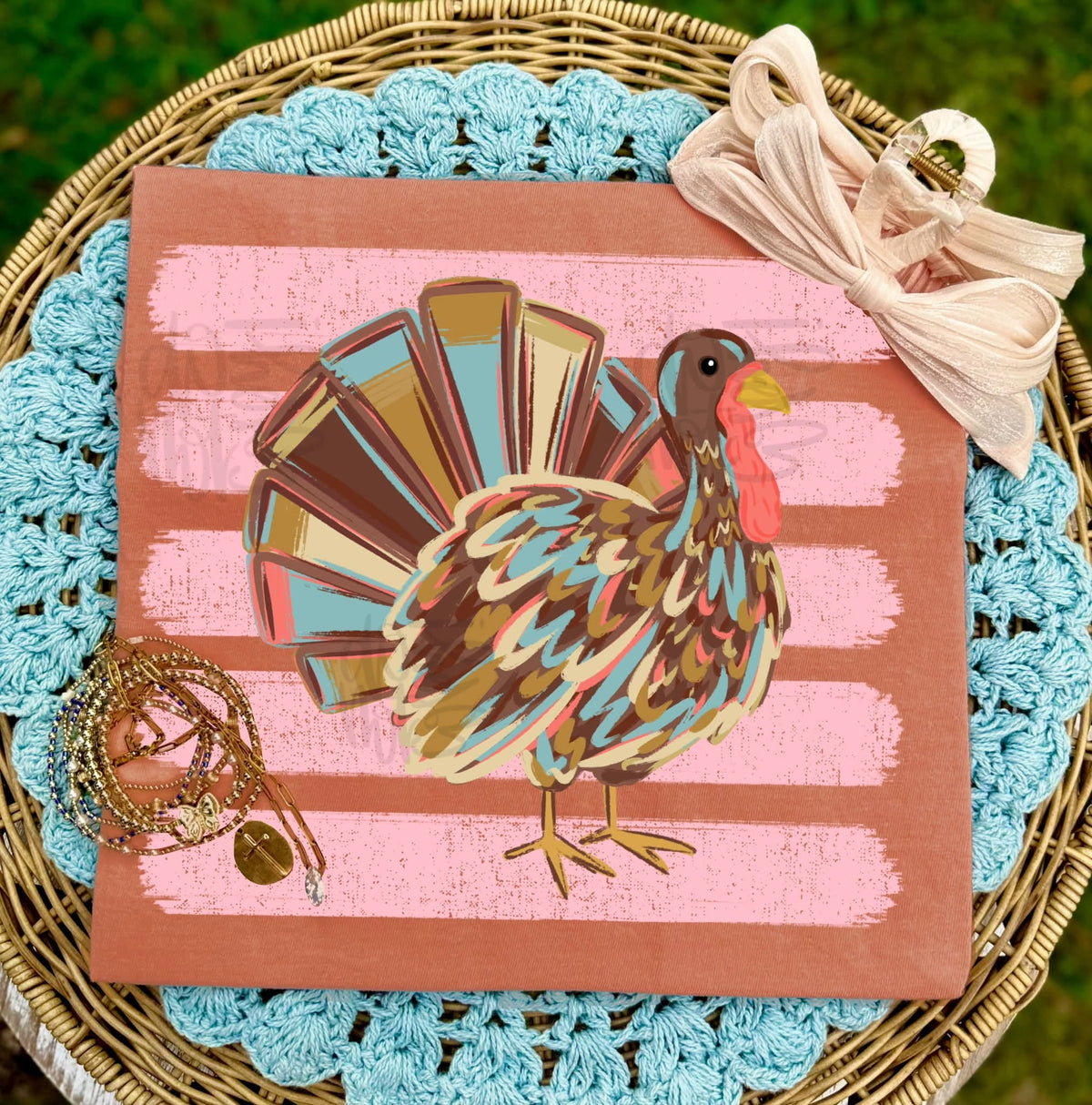 Painted Faux Turkey Stripes DTF Transfer