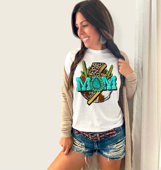 Mom Western Turquoise DTF Transfer