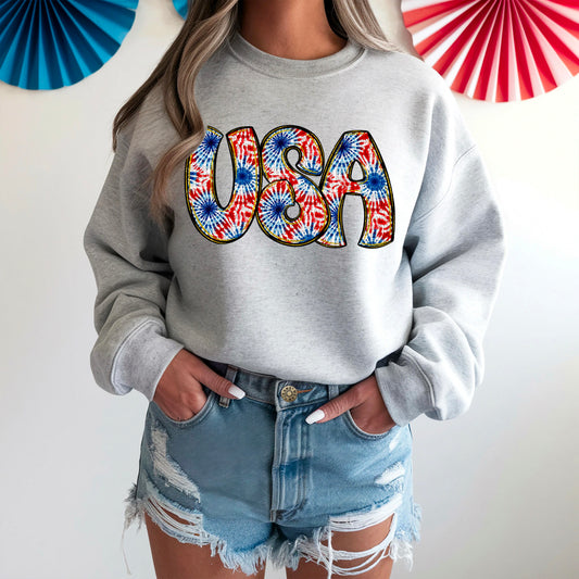 USA Tie-Dye DTF Transfer