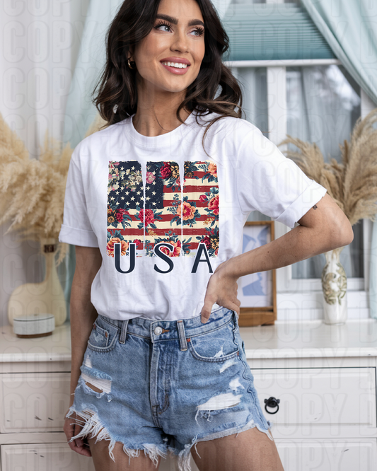 USA Brushstroke Flag DTF Transfer