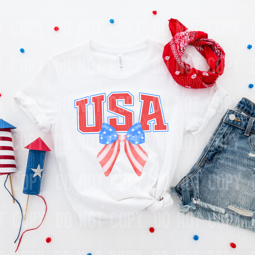 USA Bow Coquette Doodle DTF Transfer