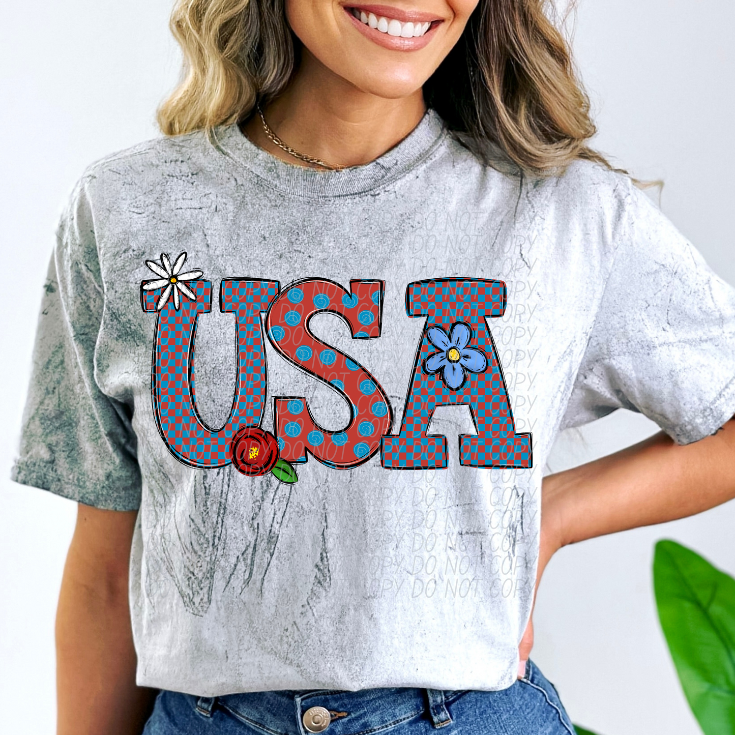 USA Floral DTF Transfer