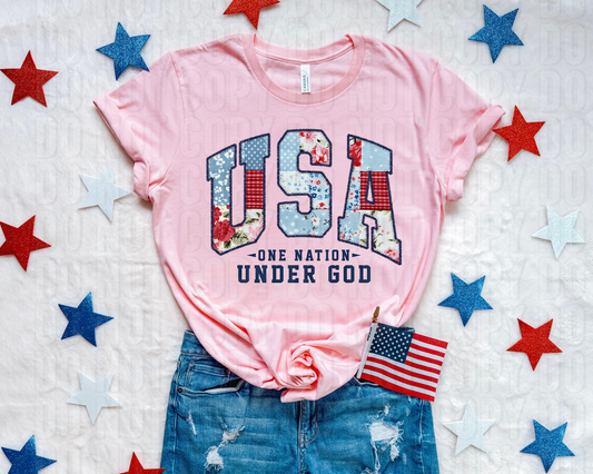 USA One Nation Under God DTF Transfer