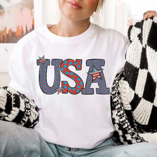 USA Stars DTF Transfer