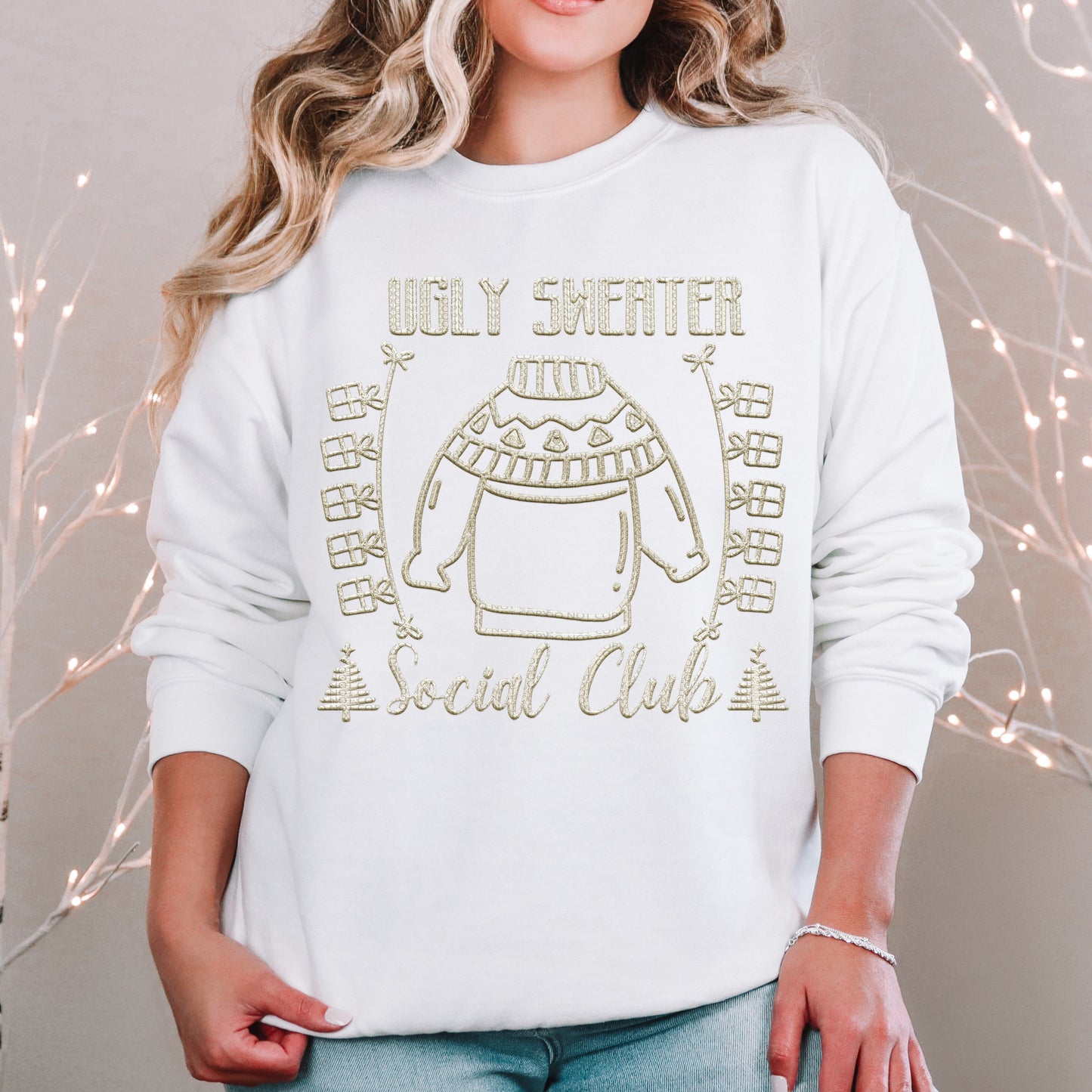 Ugly Sweater Social Club Ivory DTF Transfer