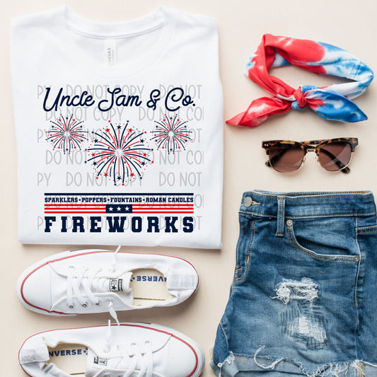 Uncle Sam & Co. Fireworks DTF Transfer