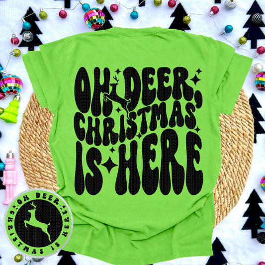 Oh Deer Christmas Is Here Front/Back DTF Transfer