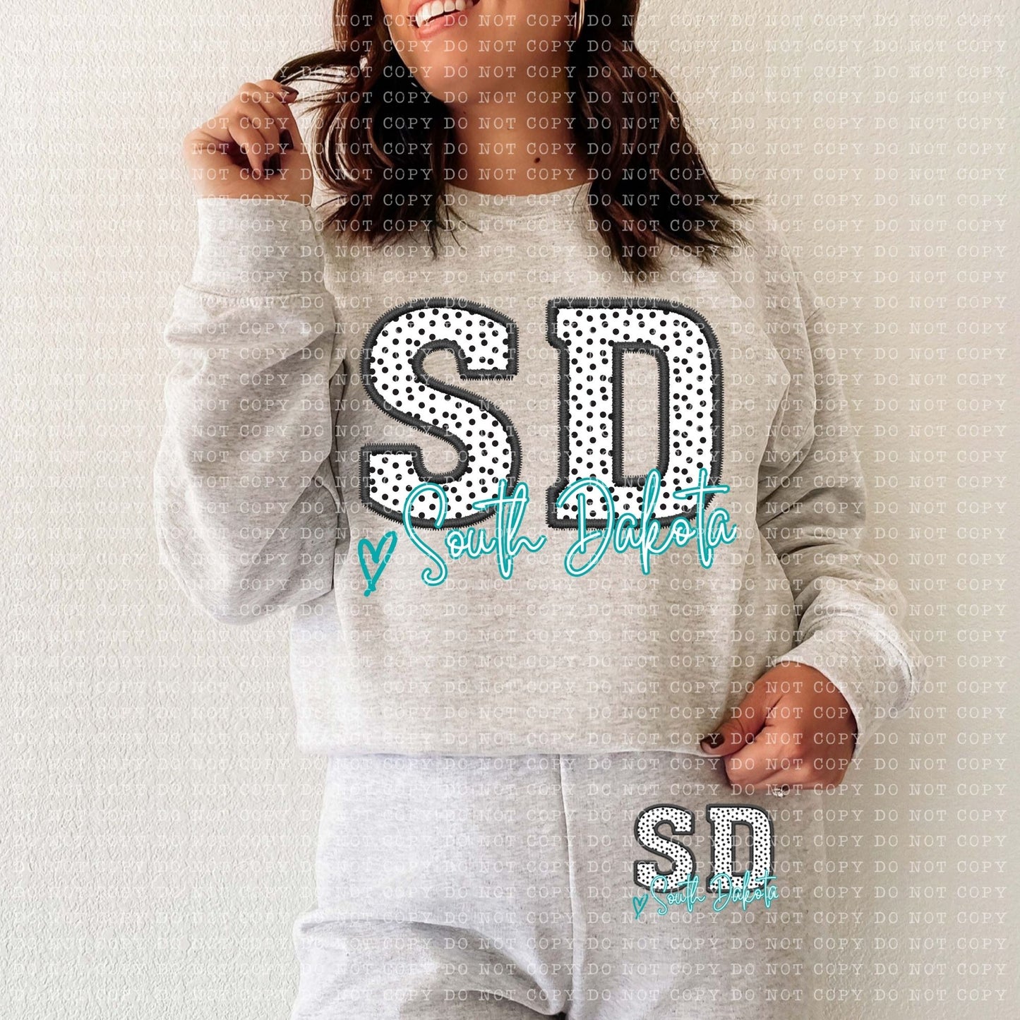 SD Dotted State Embroidery Faux DTF Transfer