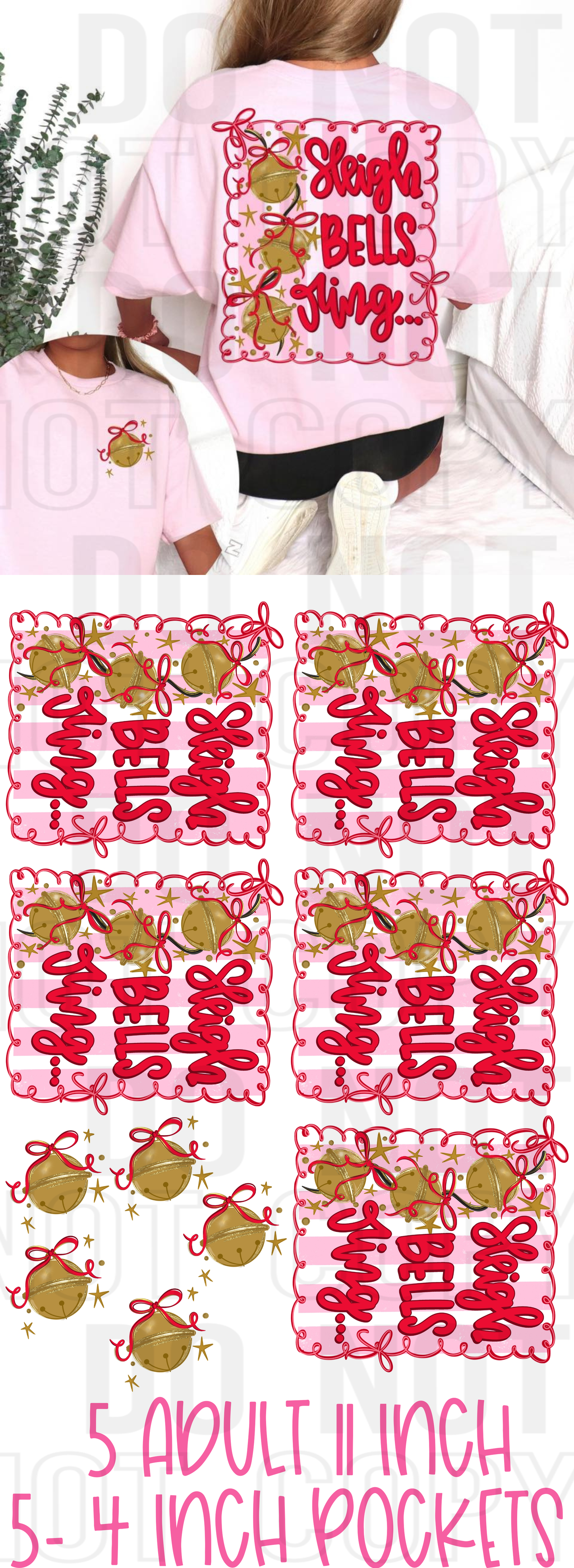 Sleigh Bells Ring Pre-Made Gang Sheet