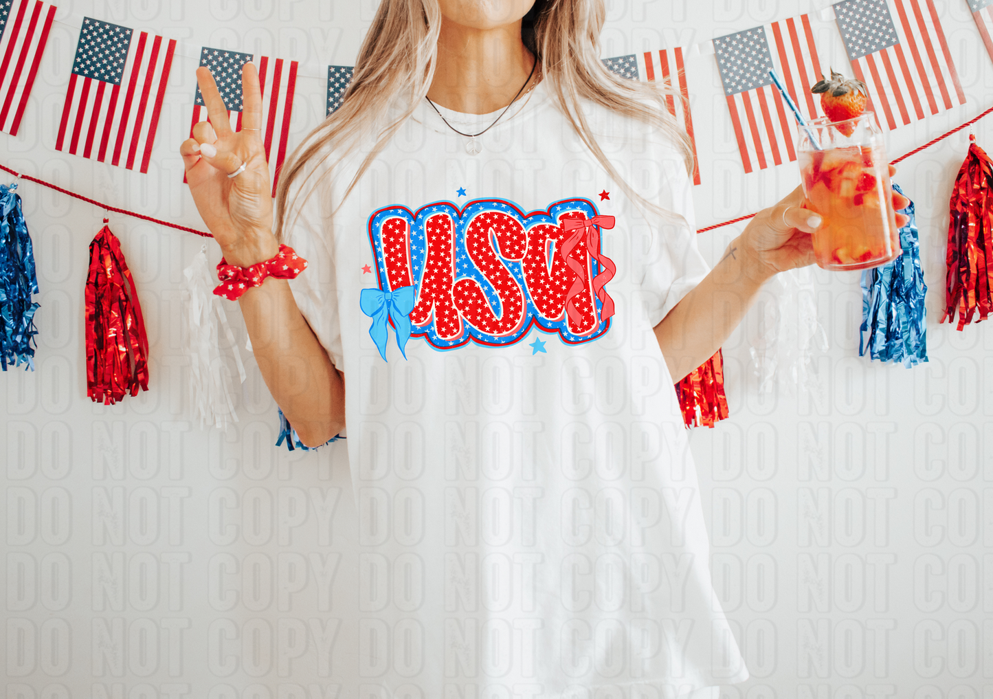 USA Coquette Bows DTF Transfer